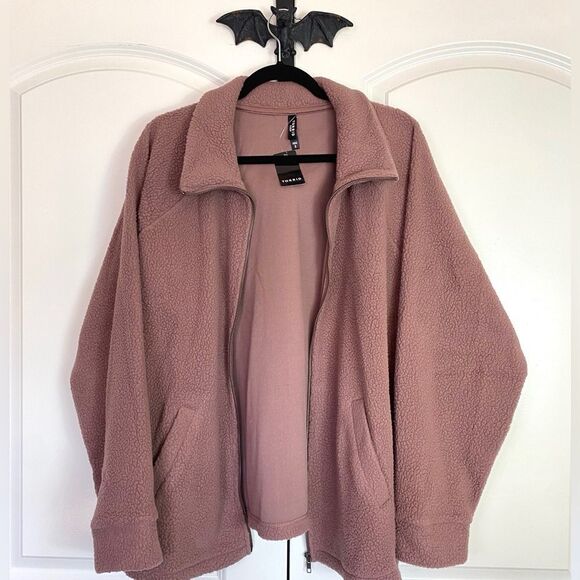 Torrid Dusty Rose Sherpa Zip Up Lounge Sweatshirt, Zipper Front, Collar,… - Picture 11 of 15
